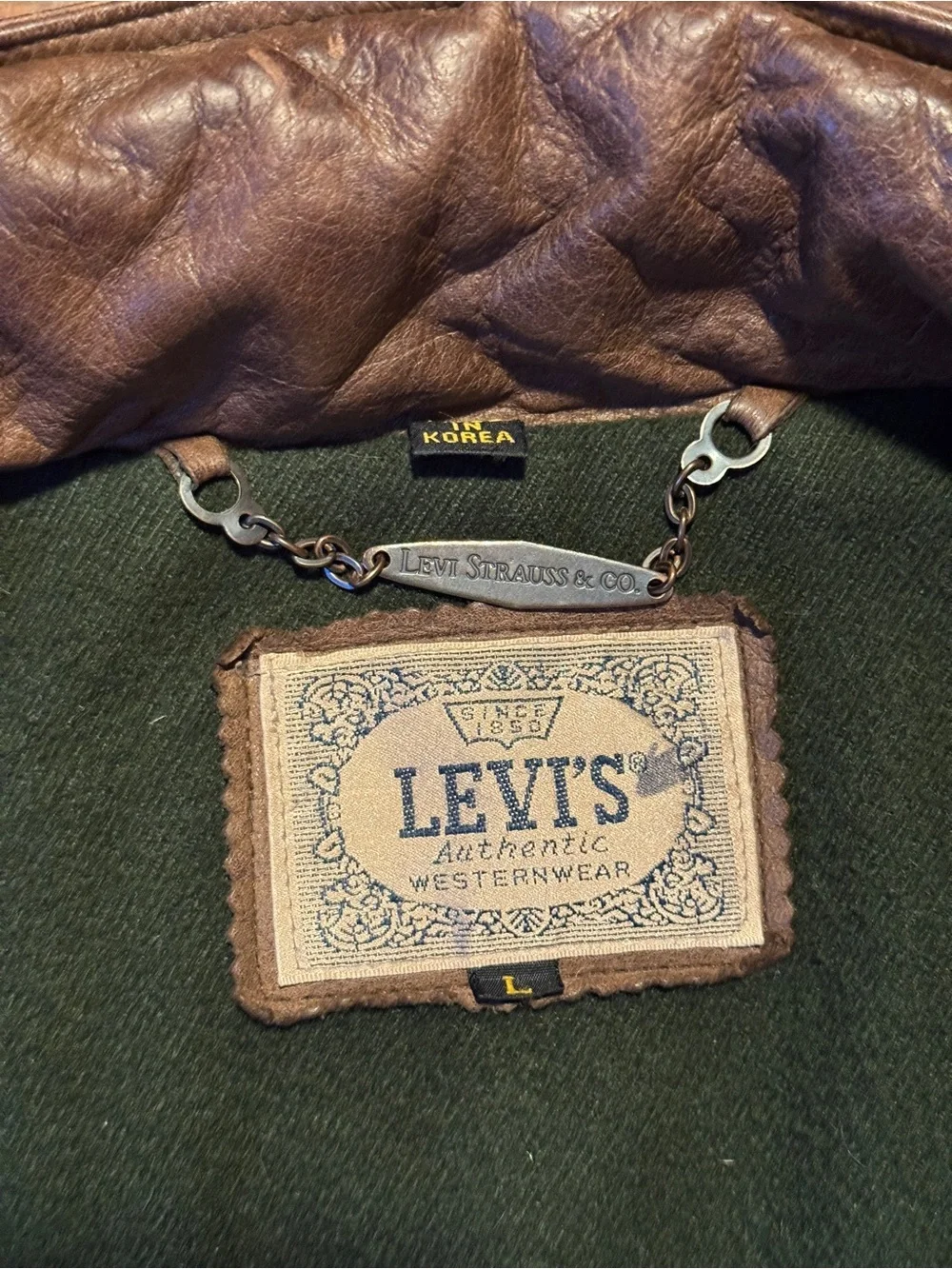 Levi's Brown Leather Military Field Jacket